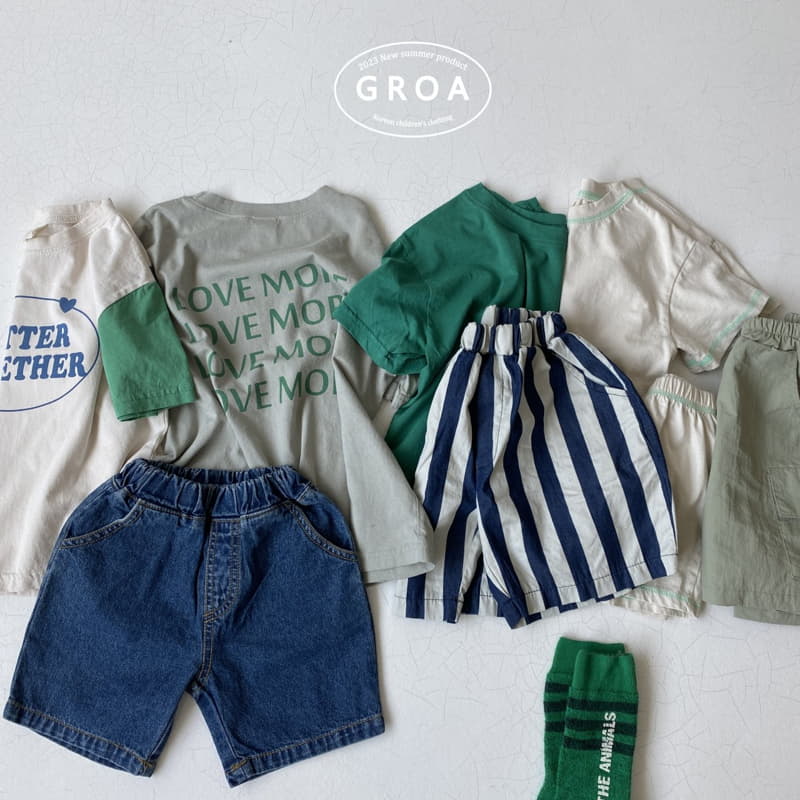 Groa - Korean Children Fashion - #littlefashionista - Color Stitch Top Bottom Set - 6