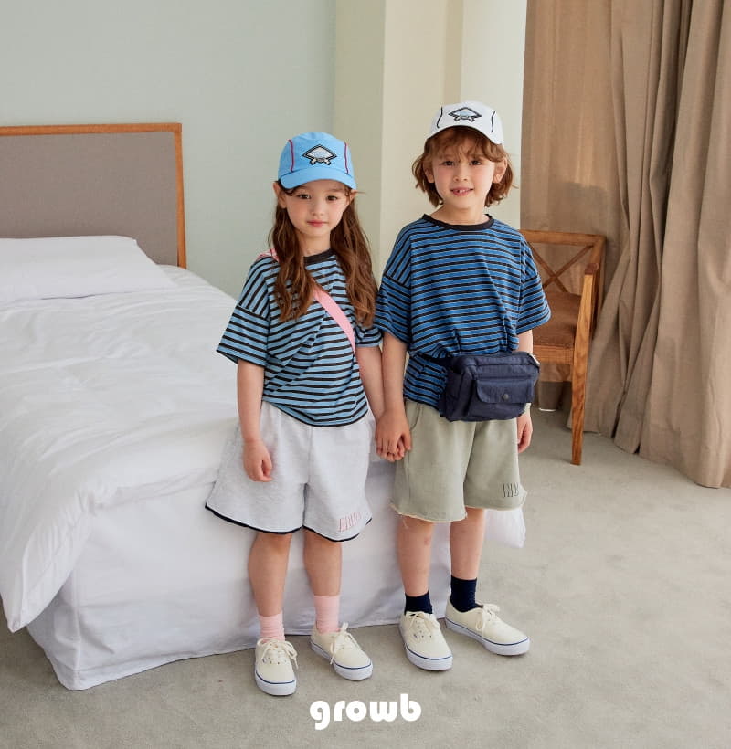 Grow B - Korean Children Fashion - #toddlerclothing - Indigo Tee - 5