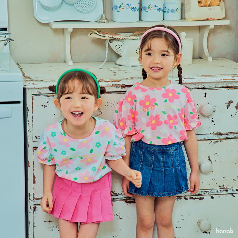 Hanab - Korean Children Fashion - #Kfashion4kids - Flower Shirring Tee - 2