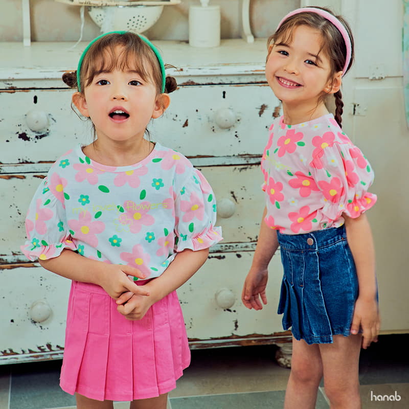 Hanab - Korean Children Fashion - #discoveringself - Flower Shirring Tee - 11