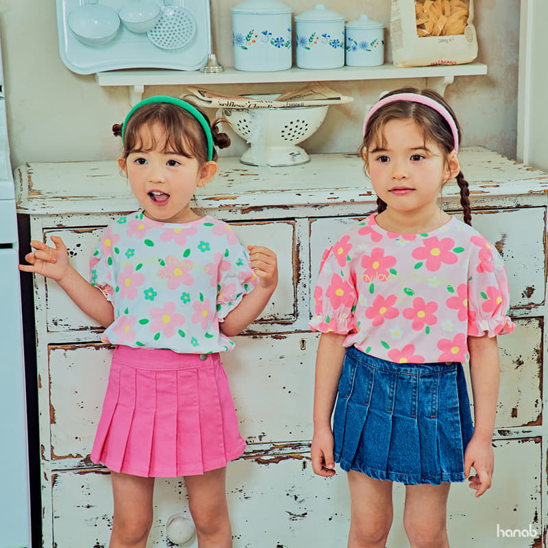 Hanab - Korean Children Fashion - #littlefashionista - Flower Shirring Tee - 4