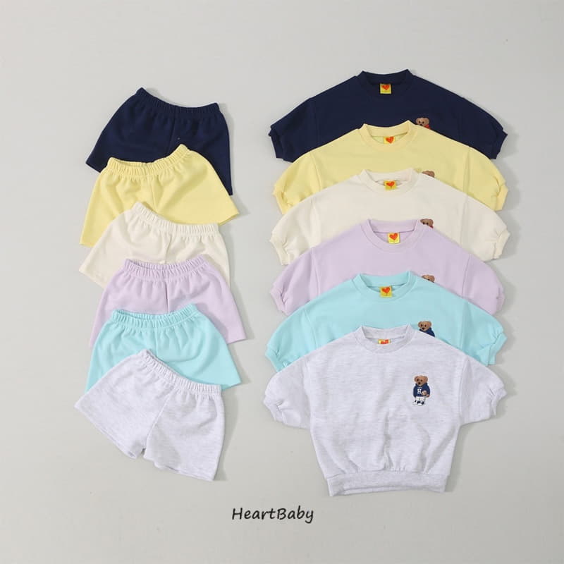 Heart Baby - Korean Children Fashion - #Kfashion4kids - Bear Embrodiery Top Bottom Set - 2