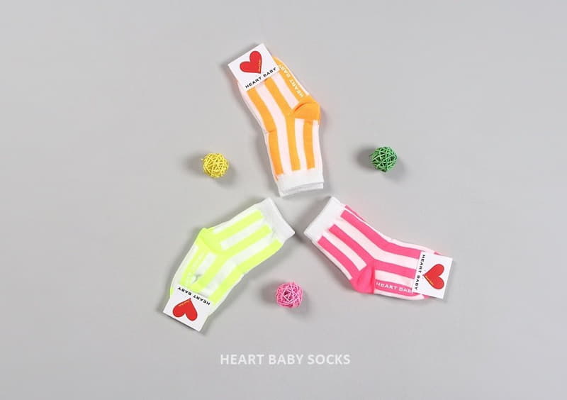 Heart Baby - Korean Children Fashion - #childofig - Neon Stripes Socks - 11