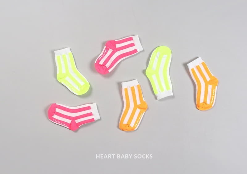 Heart Baby - Korean Children Fashion - #childofig - Neon Stripes Socks - 12