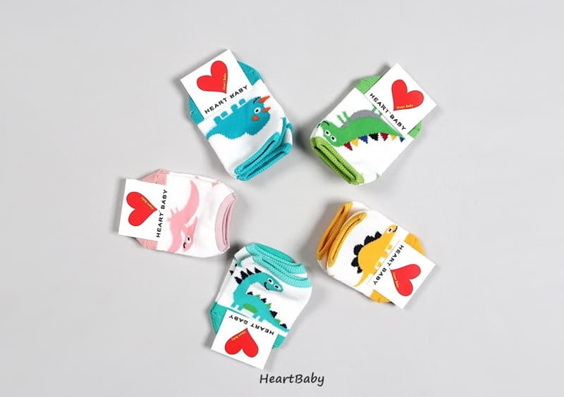 Heart Baby - Korean Children Fashion - #designkidswear - Dino Socks - 6