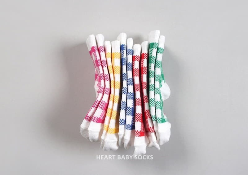 Heart Baby - Korean Children Fashion - #kidzfashiontrend - Cute Check Socks - 7