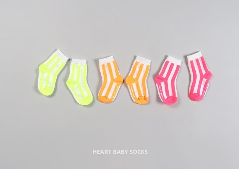 Heart Baby - Korean Children Fashion - #littlefashionista - Neon Stripes Socks - 7