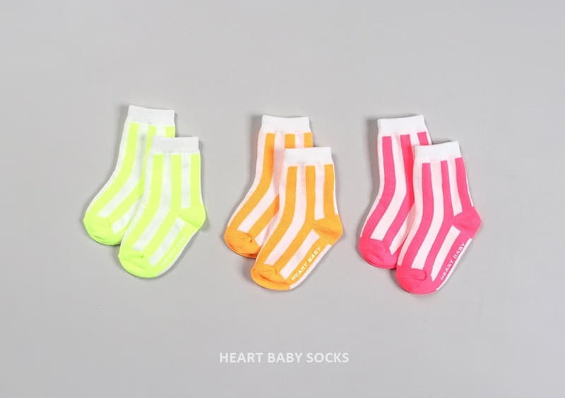 Heart Baby - Korean Children Fashion - #magicofchildhood - Neon Stripes Socks - 8