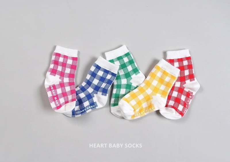 Heart Baby - Korean Children Fashion - #minifashionista - Cute Check Socks - 11