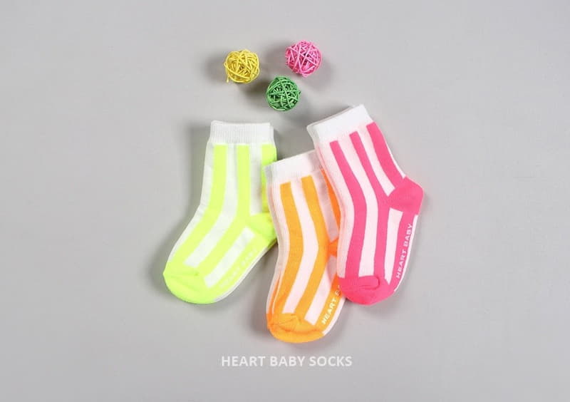 Heart Baby - Korean Children Fashion - #minifashionista - Neon Stripes Socks - 9