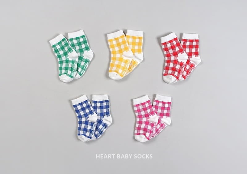 Heart Baby - Korean Children Fashion - #prettylittlegirls - Cute Check Socks - 12