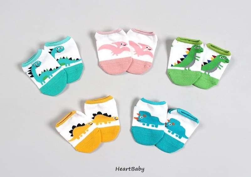 Heart Baby - Korean Children Fashion - #todddlerfashion - Dino Socks