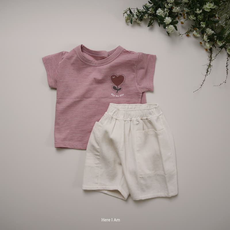 Here I Am - Korean Children Fashion - #kidsshorts - Heart Tulip Tee - 9