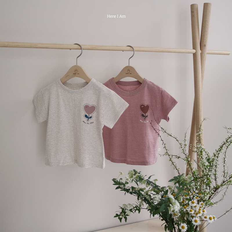 Here I Am - Korean Children Fashion - #stylishchildhood - Heart Tulip Tee - 3