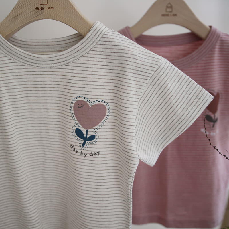 Here I Am - Korean Children Fashion - #todddlerfashion - Heart Tulip Tee