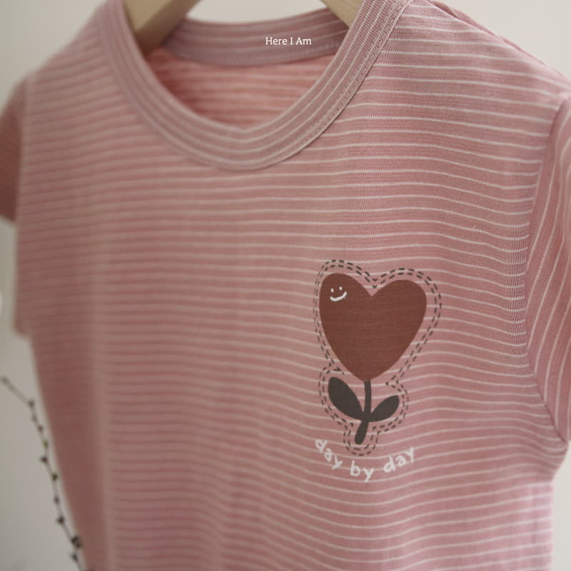 Here I Am - Korean Children Fashion - #toddlerclothing - Heart Tulip Tee - 2