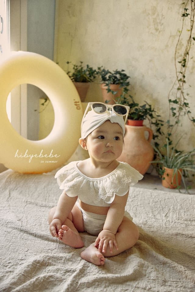 Hi Byebebe - Korean Baby Fashion - #smilingbaby - Bebe Tube Top Swimwear with Hat  - 4