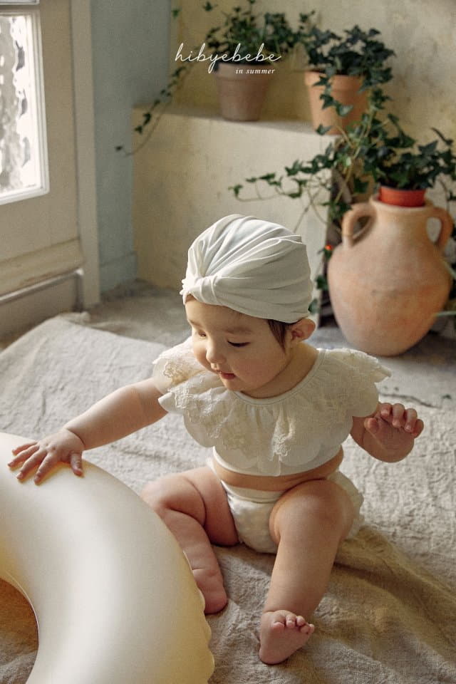 Hi Byebebe - Korean Baby Fashion - #onlinebabyshop - Bebe Tube Top Swimwear with Hat  - 2