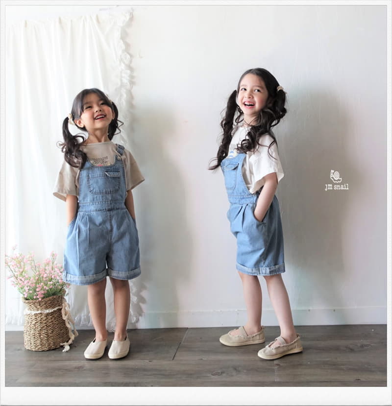 JM Snail - Korean Children Fashion - #childofig - Roll UP Dungarees - 5