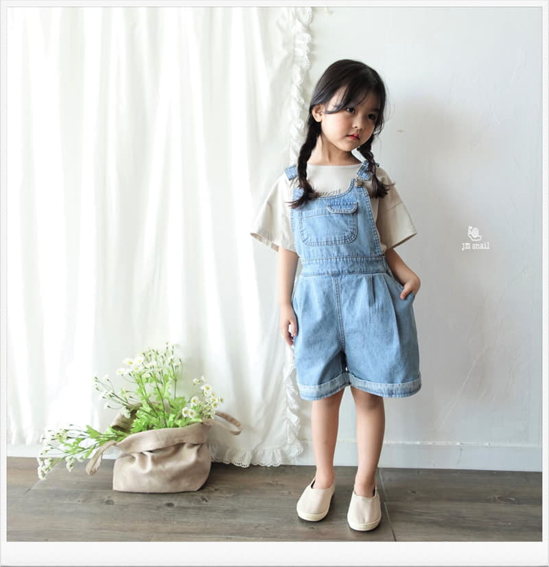 JM Snail - Korean Children Fashion - #designkidswear - Roll UP Dungarees - 8