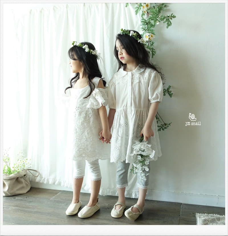 JM Snail - Korean Children Fashion - #discoveringself - Lace Punching Sleeveless One-piece - 8