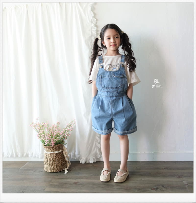 JM Snail - Korean Children Fashion - #fashionkids - Roll UP Dungarees - 10