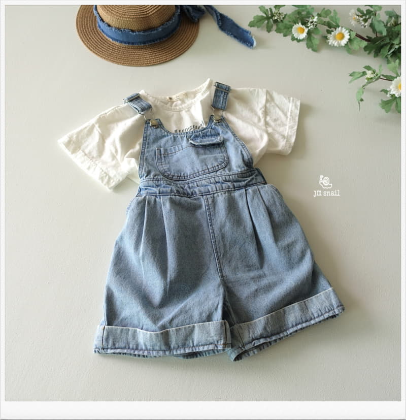 JM Snail - Korean Children Fashion - #kidsstore - Roll UP Dungarees - 12