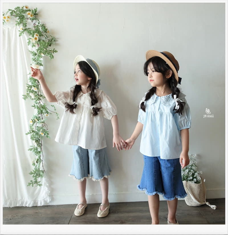 JM Snail - Korean Children Fashion - #kidsstore - Denim Ribbon Boarder Hat - 3