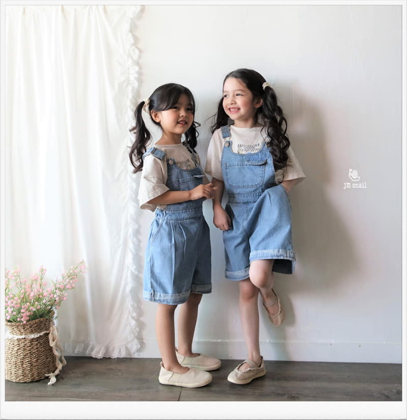 JM Snail - Korean Children Fashion - #magicofchildhood - Roll UP Dungarees - 2