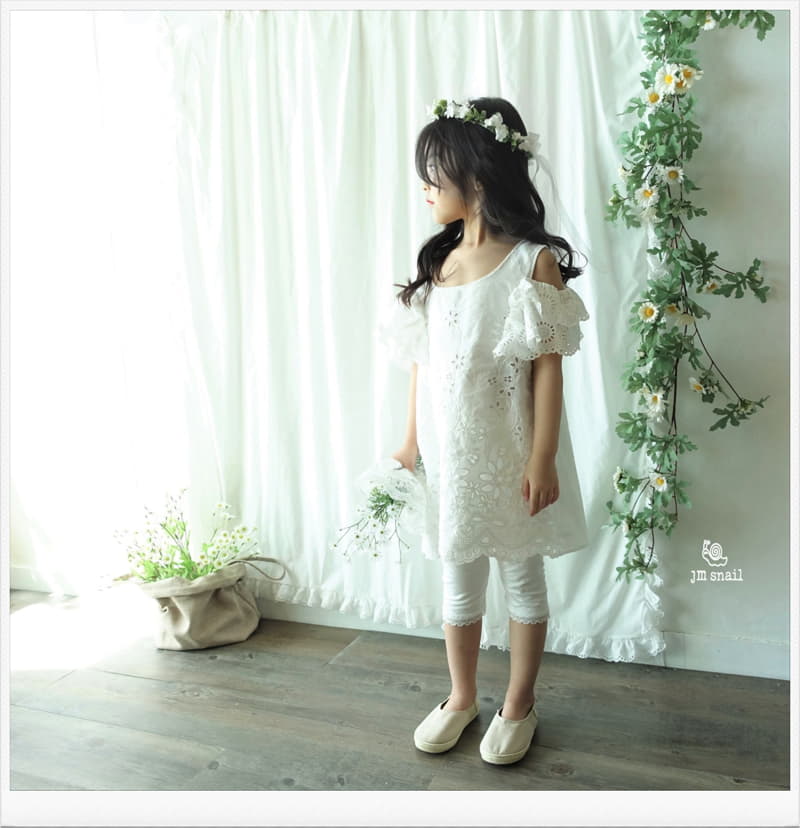 JM Snail - Korean Children Fashion - #prettylittlegirls - Lace Punching Sleeveless One-piece