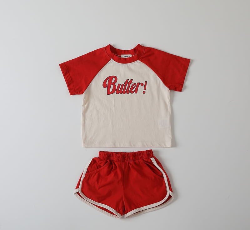 Jo Jo - Korean Children Fashion - #discoveringself - Butter Raglan Top Bottom Set - 2