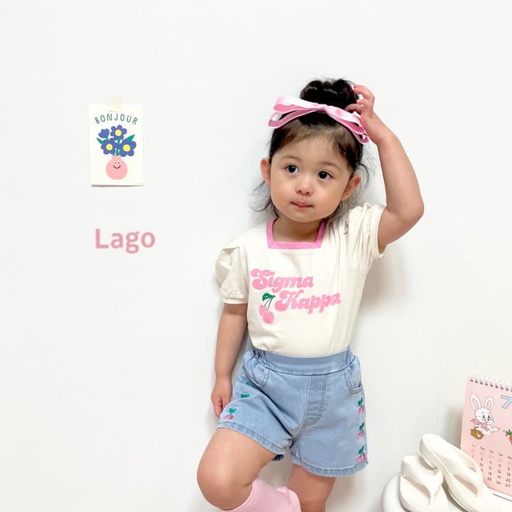 Lago - Korean Children Fashion - #Kfashion4kids - Cherry Embrodiery Pants - 8