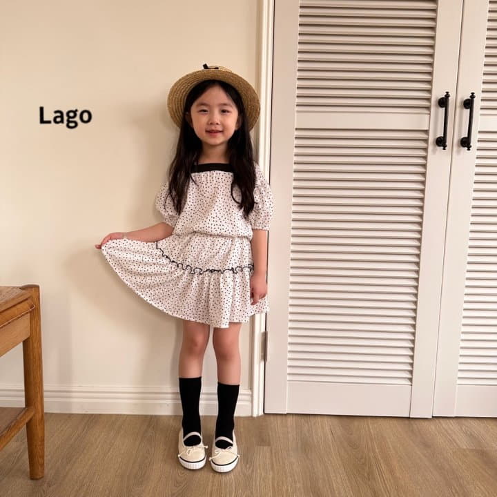 Lago - Korean Children Fashion - #childofig - Square Dot Top Bottom Set - 10