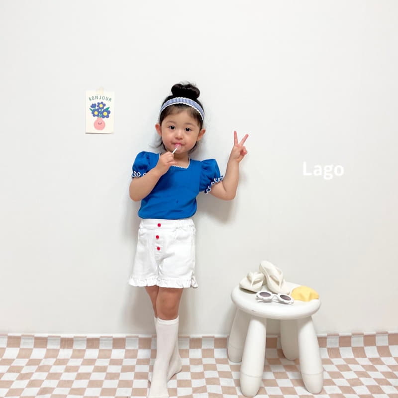 Lago - Korean Children Fashion - #childofig - Pin Coat Eyelet Tee - 2