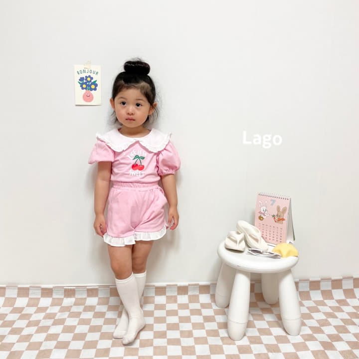 Lago - Korean Children Fashion - #designkidswear - Cherry Sweet Top Bottom Set - 12