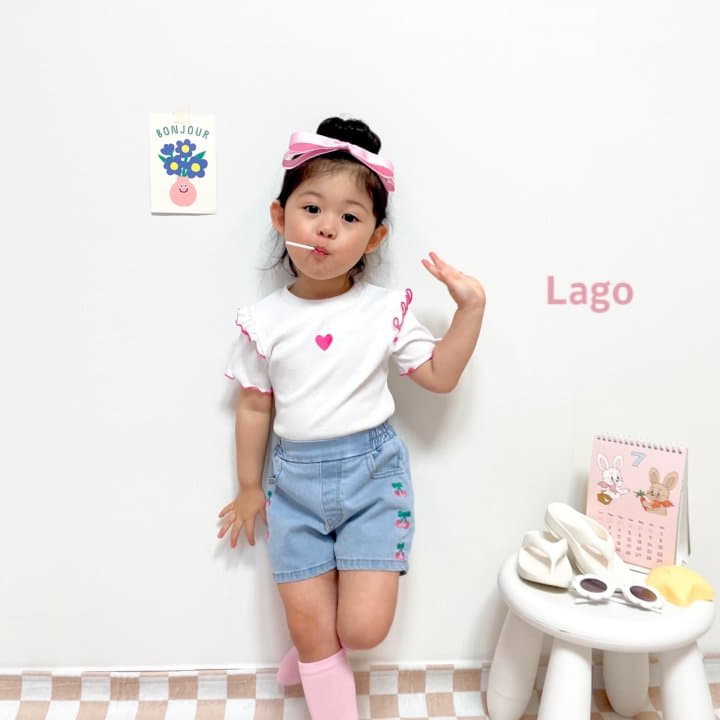 Lago - Korean Children Fashion - #discoveringself - Cherry Embrodiery Pants - 4