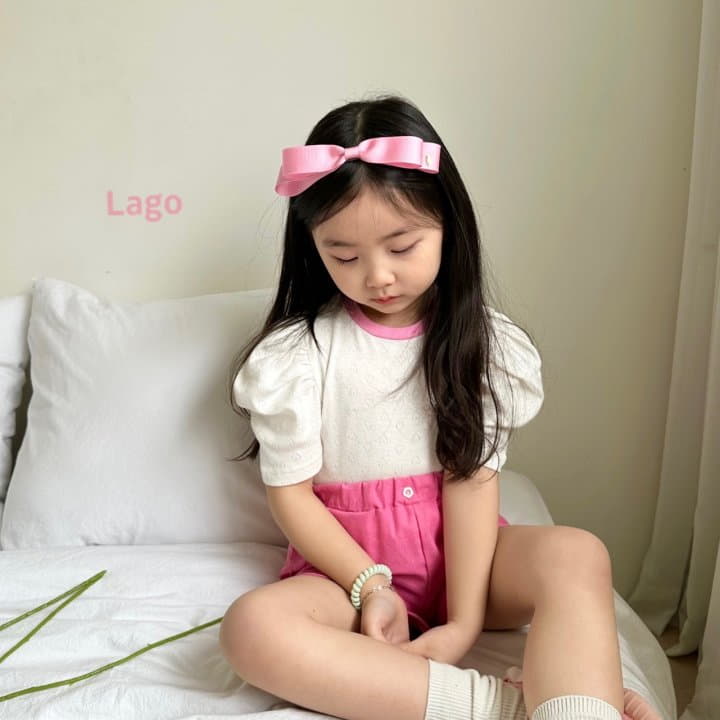 Lago - Korean Children Fashion - #kidsshorts - Shabet Eyelet Tee - 5