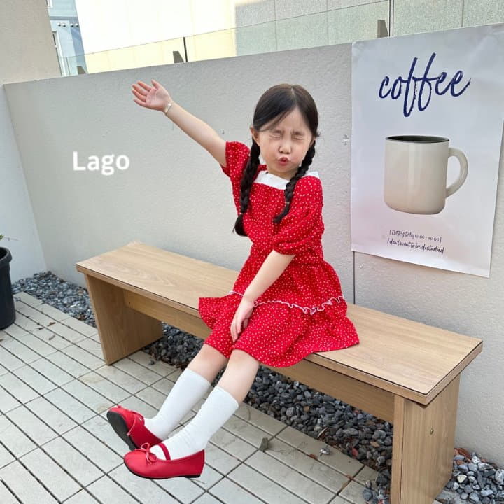 Lago - Korean Children Fashion - #kidsshorts - Square Dot Top Bottom Set - 2