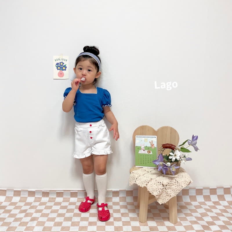 Lago - Korean Children Fashion - #kidsshorts - Pin Coat Eyelet Tee - 7