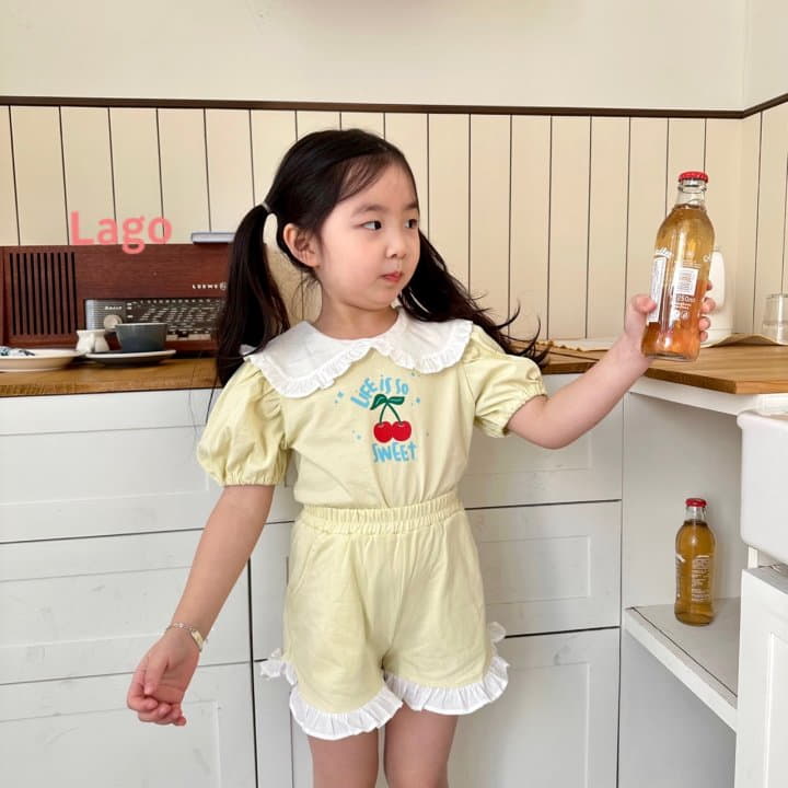 Lago - Korean Children Fashion - #kidsstore - Cherry Sweet Top Bottom Set - 2