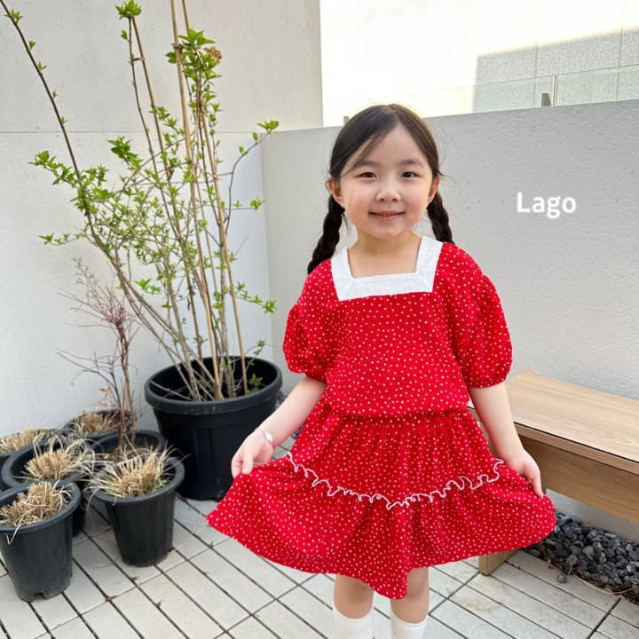 Lago - Korean Children Fashion - #kidsstore - Square Dot Top Bottom Set - 4