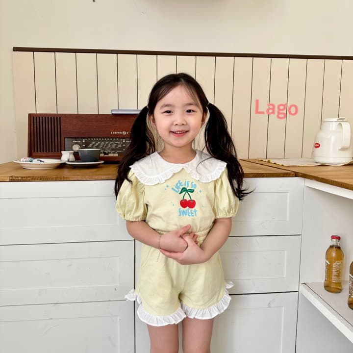 Lago - Korean Children Fashion - #littlefashionista - Cherry Sweet Top Bottom Set - 5