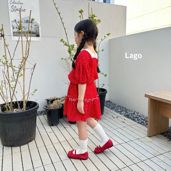 Lago - Korean Children Fashion - #magicofchildhood - Square Dot Top Bottom Set - 7