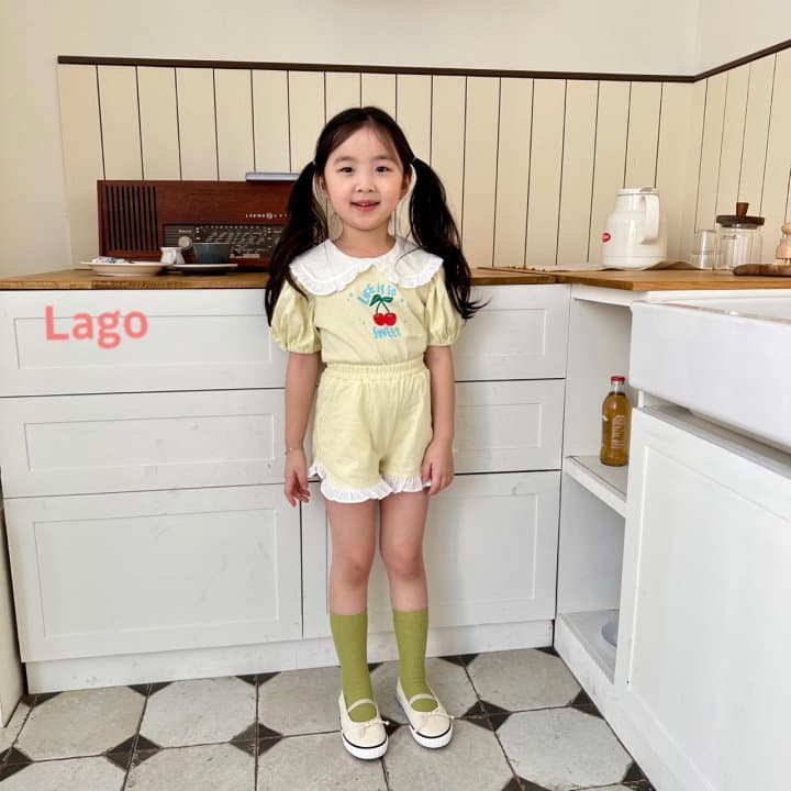 Lago - Korean Children Fashion - #magicofchildhood - Cherry Sweet Top Bottom Set - 6