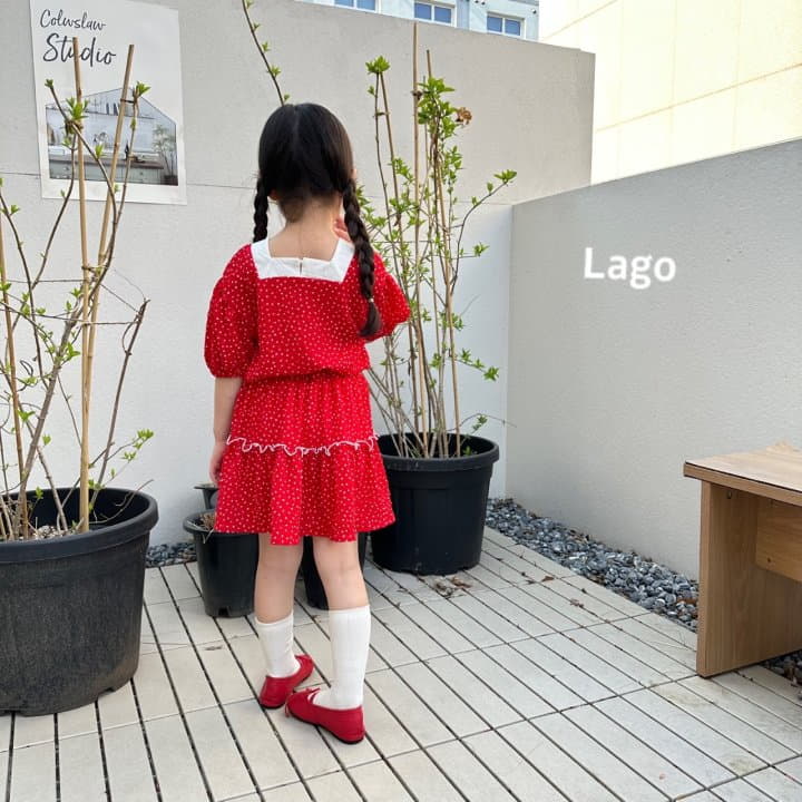 Lago - Korean Children Fashion - #minifashionista - Square Dot Top Bottom Set - 8