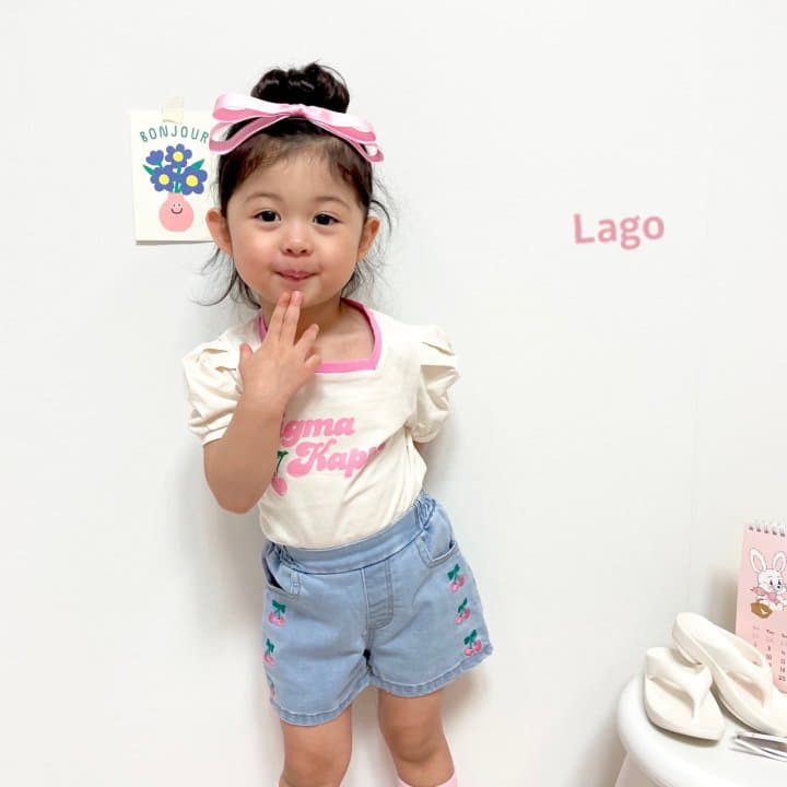 Lago - Korean Children Fashion - #minifashionista - Cherry Embrodiery Pants - 11