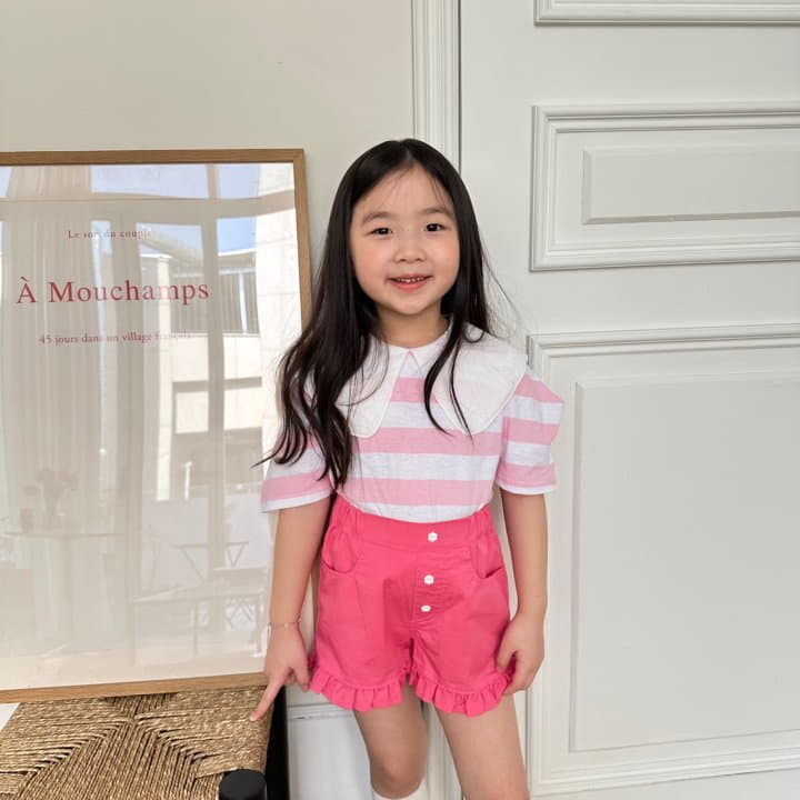 Lago - Korean Children Fashion - #todddlerfashion - Stripes Collar Tee - 11