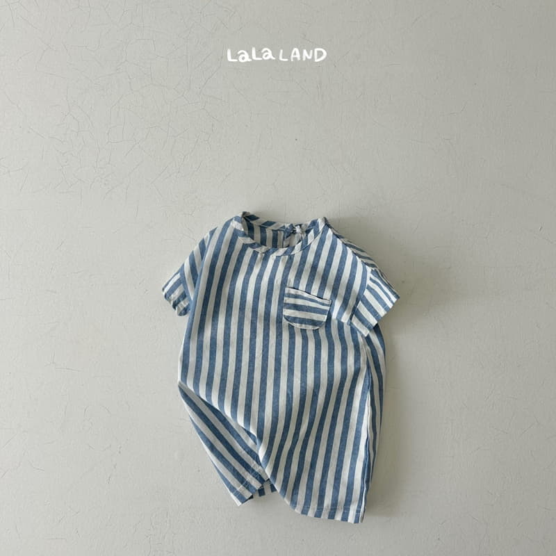 Lalaland - Korean Baby Fashion - #babylifestyle - Bebe Stripes Shorts Bodysuit - 4