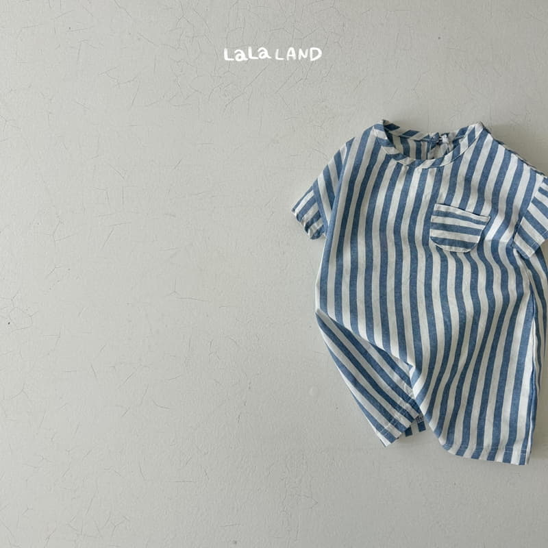 Lalaland - Korean Baby Fashion - #babyootd - Bebe Stripes Shorts Bodysuit - 5