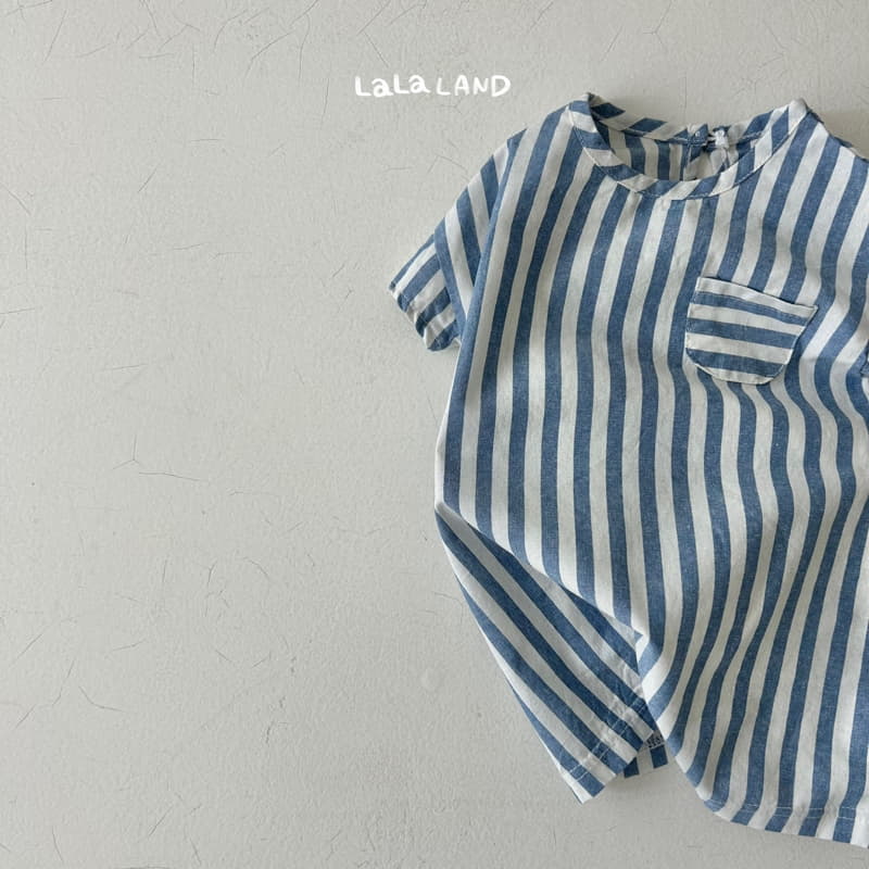 Lalaland - Korean Baby Fashion - #babyoutfit - Bebe Stripes Shorts Bodysuit - 6